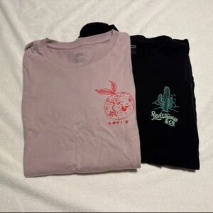 Levi's Tee Bundle!! Size XS, Pink, Black Environmental Message